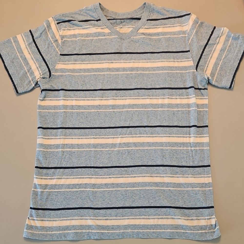 OP Blue and White Striped Short Sleeve Tee